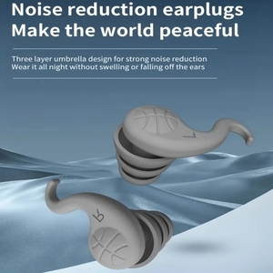Reusable 1 Pair Silicone Swim Earplugs With Case Loop Earplugs Hearing Protection For Travel Concerts <strong>Sleeping</strong> - Product Image 2
