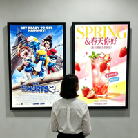 Boîte à lumière LED mince 24''x36'' avec cadre en aluminium à clipser, affichage LED pour photos et publicités