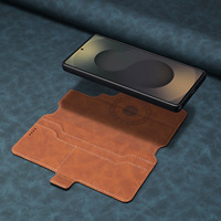 Étui portefeuille magnétique détachable 2-en-1 Denior avec support de téléphone pour la série S25/S24, modèle Ins Style B06 en PU