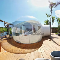 Tente bulle gonflable géante de luxe pour l'extérieur, double chambre, hôtel bulle de glamping avec salle de bain