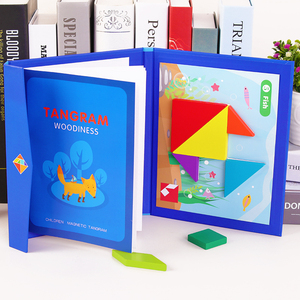 Puzzle intellectuel magnétique enfants jouet éducatif Style Montessori en bois Version avancée Tangram et aide pédagogique - Product Image 4