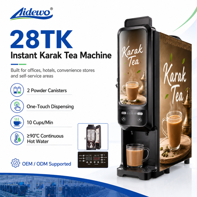 Aidewo 28TK 2.15HP Commercial Instant CanisterKarak Tea Machine 10 Cups/Min 220V/110V Energy Saving for Retail Cafes Hotels