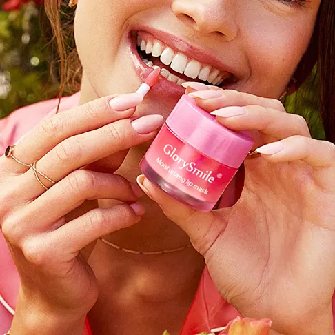 Baume à lèvres hydratant avec logo personnalisé OEM masque de nuit rose pour dormir les lèvres 20g