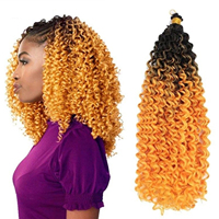 Extensions de cheveux synthétiques 14 pouces, boucles afro crépues, tresses au crochet, mèches de cheveux à tresser ombrées gris rose blond vert