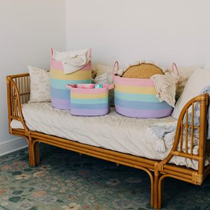 Wholesale Rainbow Blanket <b>Basket</b> for Classroom & Nursery Extra <b>Large</b> Woven Laundry <b>Basket</b> - Product Image 5