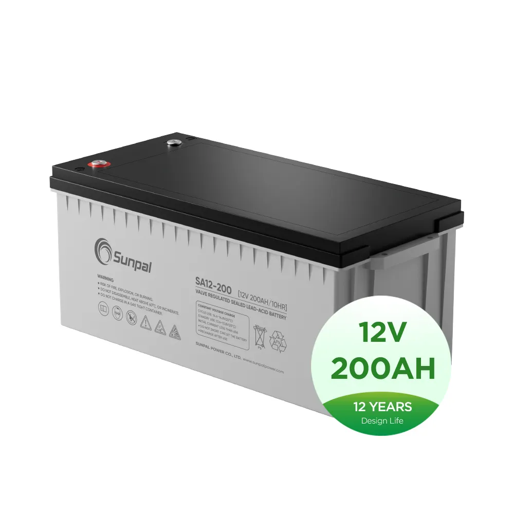 Sunpal Gel Solar Lead Acid 12V Batteries 100Ah 200Ah Waterproof Power Plus AGM Free Maintenance Battery
