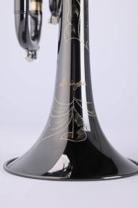 Trompette Bb d'entrée de gamme, corps en laiton jaune nickelé noir, avec étui de qualité supérieure (TP8001NB) - Product Image 2