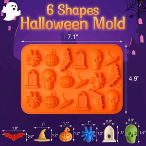 18 Cavity Halloween Pumpkin Hat 662 Silicone Mold - Silicone Chocolate Mould for DIY Candy/Biscuit & Silicone <b>Cake</b> Decoration - Product Image 2