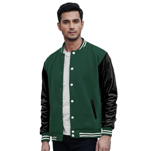 Blouson universitaire coupe-vent personnalisé pour homme 2025 – Manches longues, col montant, design oversize, motif lettres sur le devant – Idéal pour l'hiver - Product Image 1