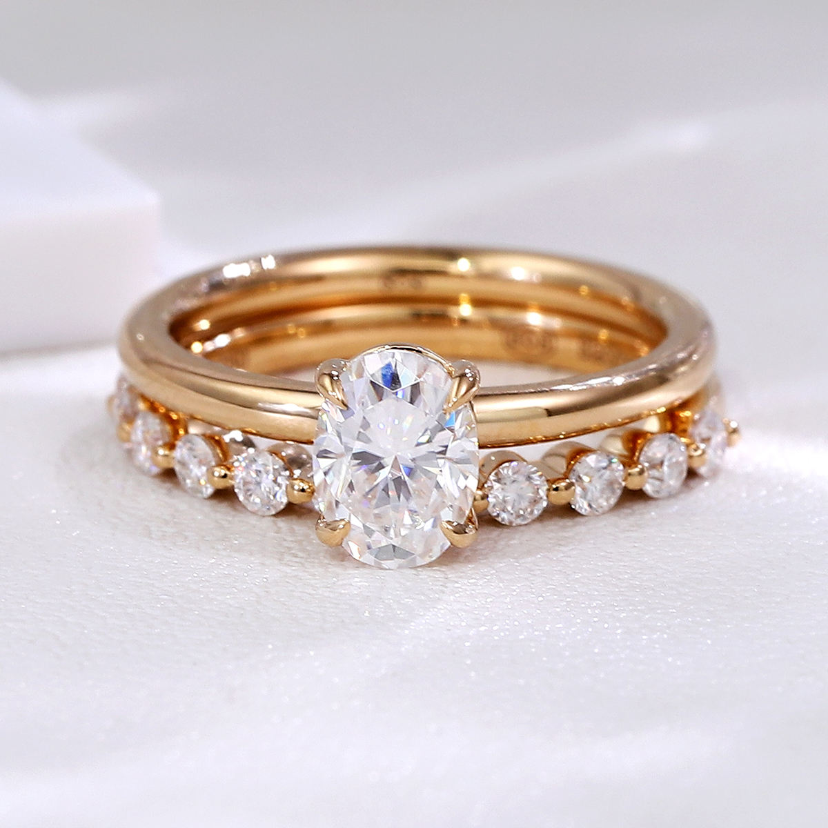 แหวนเพชรโมอิสซาไนต์ทองแท้ 14K