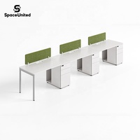 Postes de travail modulaires modernes pour bureaux, système de bureau en bois avec structure en acier pour espaces de travail des employés