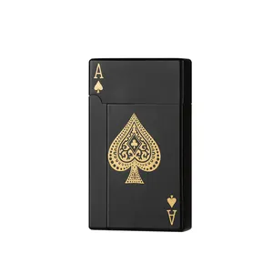 Neuheiten Creative Poker Design Single Jet Flame Spielkarte Feuerzeug Großhandel Wind dichte Zigarette Zigarre Fackel Feuerzeuge