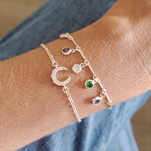 Pulseras Finas Personalizadas al por Mayor, Joyería de Plata de Ley 925, Dijes de Corazón, Conector, Cadena, Pulsera para Mujer - Product Image 5