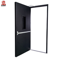 Porte en acier sur mesure pour couloir, porte de sortie de sécurité coupe-feu standard, panneau de vision à faible émissivité
