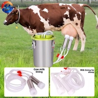 Nouvelle Arrivée Machine à traire tout-en-un en acier inoxydable pour vaches, moutons et chèvres, capacités 8L/12L/16L, doublures de traite doubles/quadruples, garantie 1 an