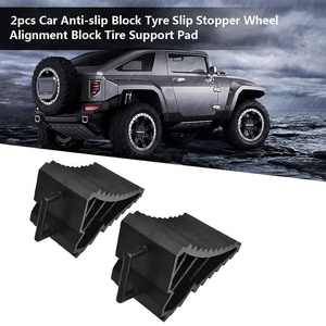 2 pièces cale de roue de remorque de voiture blocs antidérapants triangulaires cales de stationnement <span class=keywords><strong>en</strong></span> caoutchouc haute résistance <span class=keywords><strong>bloc</strong></span> d'alignement de roue de butée de voiture - Product Image 4