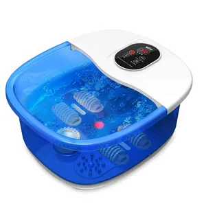 Air Bubble Foot Massage Basin Foot Spa Bath With Electric Heating Water And Large Massage Rollers