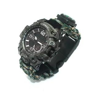 Оптовая продажа, многофункциональные модные часы унисекс с браслетом Для первой помощи для кемпинга, модные спортивные наручные часы для кемпинга и выживания