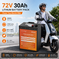 Batterie lithium haute capacité 72V 30Ah pour moto électrique, scooter électrique, vélo électrique, deux roues, batterie rechargeable avec BMS