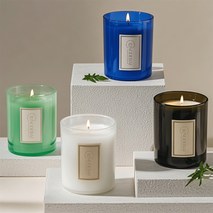 Pot à bougie en verre mat de luxe personnalisé de 8 oz, 10 oz, 14 oz avec couvercle et boîte pour la fabrication de bougies et la décoration - Product Image 2