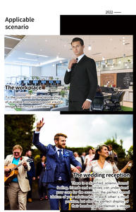 Мужской классический деловой костюм однобортный из 2-х предметов для вечеринки, свадьбы, выпускного вечера, ежедневно настраиваемый в сером цвете - Product Image 5