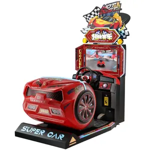 Machine de jeu d'intérieur de voiture de course Super 3D, Machine de jeu d'arcade à pièces vidéo de 26 pouces