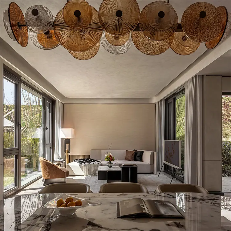 Servicio integral para Proyecto de Casa Muebles de sala de estar de lujo Diseño personalizado Renderizado 3D Diseño de decoración de interiores