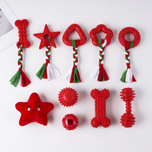 Jouets de Noël pour chiens, nœuds en corde tressée, jouets à mâcher durables pour chiens, cadeau de Noël - Product Image 4