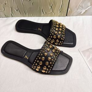 Sandali piatti in metallo stile Joker Liu Ding, moda estiva europea e americana 2026, <span class=keywords><strong>scarpe</strong></span> trendy per il commercio estero - Product Image 5