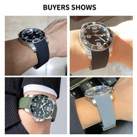 Bracelet en caoutchouc silicone courbé de 21 mm pour Longines Conques HydroConquest L3.781 L3.742 V.H.P. Bracelet de montre de plongée noir