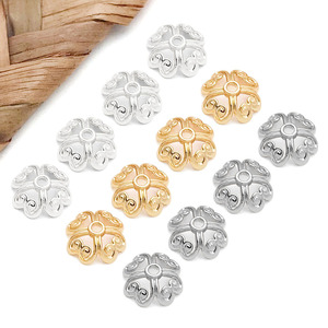 <b>Copper</b> Plated Flower Shape Jewelry Findings For <b>Bracelet</b> Making DIY Accessories Silver Gold Tone 10Pcs - Product Image 1