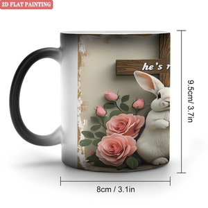 Mug personnalisé à changement de couleur thermique, noir givré, 11 oz, en céramique, pour sublimation - Product Image 1