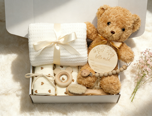 Set <span class=keywords><strong>Regalo</strong></span> Personalizzabile per Neonati Kaiyue, Confezione <span class=keywords><strong>Regalo</strong></span> per <span class=keywords><strong>Gravidanza</strong></span> e Congratulazioni con Orsetto e Coperta per Neonati - Product Image 1