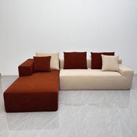 Canapé modulaire sectionnel en forme de nuage, coussin carré, canapé carré, canapé en forme de bloc de tofu, ensemble d'angle en L, compressé sous vide pour salon