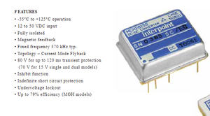 Convertisseurs CC-CC MGH2815S, entrée 12 à 50 VDC, matériaux en aluminium, cuivre et plastique, fonctionnement à -55°C +125°C - Product Image 2