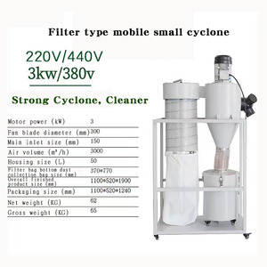 Nuevo Colector de <span class=keywords><strong>Polvo</strong></span> de Dos Etapas Yiboyuan, Separador Ciclónico + Filtro Hepa Pulse Jet para Virutas de Madera con 1 Año de Garantía - Product Image 6