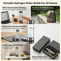Großhandel Gesundheits-Anti-Aging High-End Wasserstoff-Wasserflasche 2500PPB 460ml Glas Tragbar für Haushalt & Outdoor-Nutzung