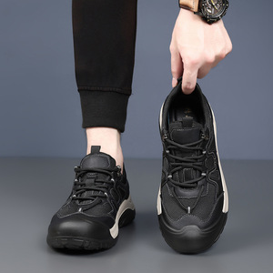 Chaussures de randonnée pour hommes, tige en mesh respirante, bout rond, semelle extérieure en caoutchouc, semelle intermédiaire en EVA, chaussures de marche décontractées d'automne pour l'extérieur - Product Image 3
