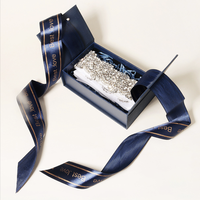 Caja de regalo plegable de doble puerta personalizable Diseño de cinta de lujo Carpetas de papel Premium para almacenamiento de joyas Presentación de regalos