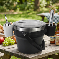 Seau à glace isotherme en acier inoxydable à double paroi avec logo personnalisé, 4,2 L et 7,2 L, pour le camping en plein air, les bars, le refroidissement du vin et de la bière