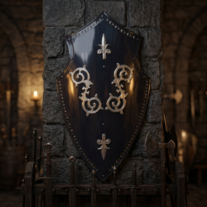 Armadura de Caballero Guerrero Negro Medieval Templario Cruzado de 28'' con Acabado Plateado - Product Image 3
