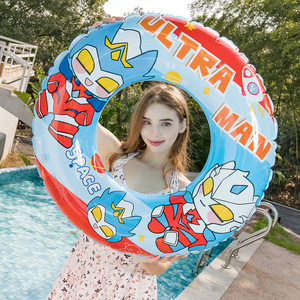 Ultraman <b>Inflatable</b> Swimming Ring For Kids Pool <b>Float</b> Cartoon Design Underarm Ring 0.20mm PVC - Product Image 1