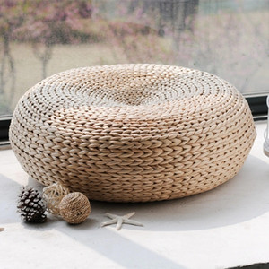 Tabourets et poufs en jacinthe d'eau, chaise ottoman style moderne, pouf de salon en jonc de mer naturel, décoration intérieure - Product Image 3