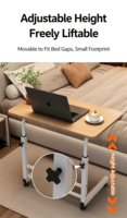 Table de chevet mobile et réglable en hauteur, idéale pour la maison, la chambre, le dortoir et les bureaux d'ordinateur paresseux