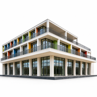 Bâtiment scolaire en structure métallique avec enveloppe isolée, noyau thermique, confort de la salle de classe, panneaux anti-bruit extérieurs, remplaçables