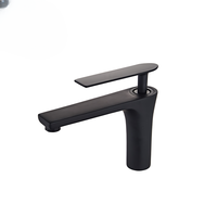 Robinet de lavabo mural en laiton noir mat, anti-éclaboussures et anti-décoloration, avec cartouche en céramique – Vente en gros
