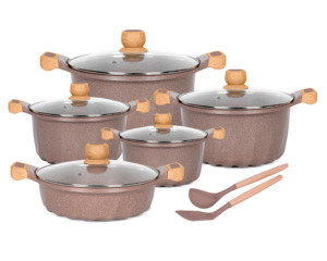 MGC Juego de ollas de sopa de aluminio fundido a presión de estilo de diseño moderno Utensilios de cocina de fondo de inducción para juegos de utensilios de cocina - Product Image 2