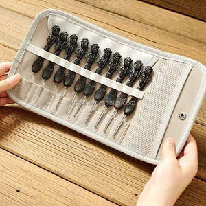 Agujas de <span class=keywords><strong>Ganchillo</strong></span> Hechas a Mano de Madera de Ébano Rosa, Personalizables, Portátiles, Duraderas, Ecológicas, con Puntas de Acero Inoxidable Suaves - Product Image 5