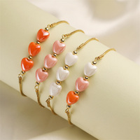 Bracelet Coeur Minimaliste Tendance en Coquillage et Pierre Naturelle pour Femme – Design Exquis, Cadeau Idéal pour Amies, Vente en Gros
