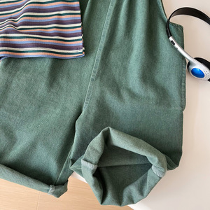 Nuovo Completo Estivo Coreano per Bambine: Canotta a Righe e Salopette in Denim, Set Due Pezzi Carino e Alla Moda - Product Image 4